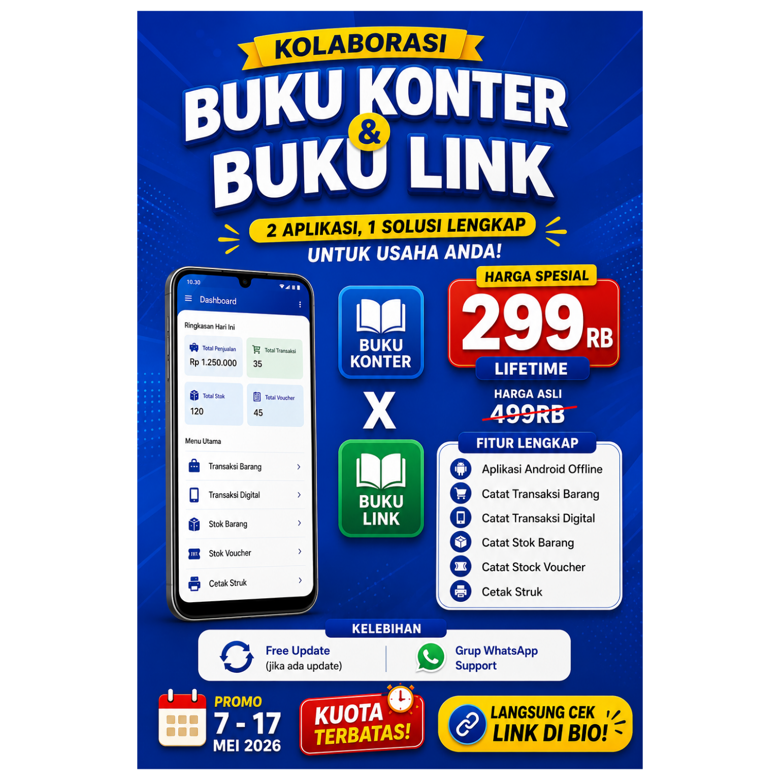 PROMO Buku Link - Aplikasi Pembukuan BRI Link + Konter OFFLINE (ANDROID / PC)