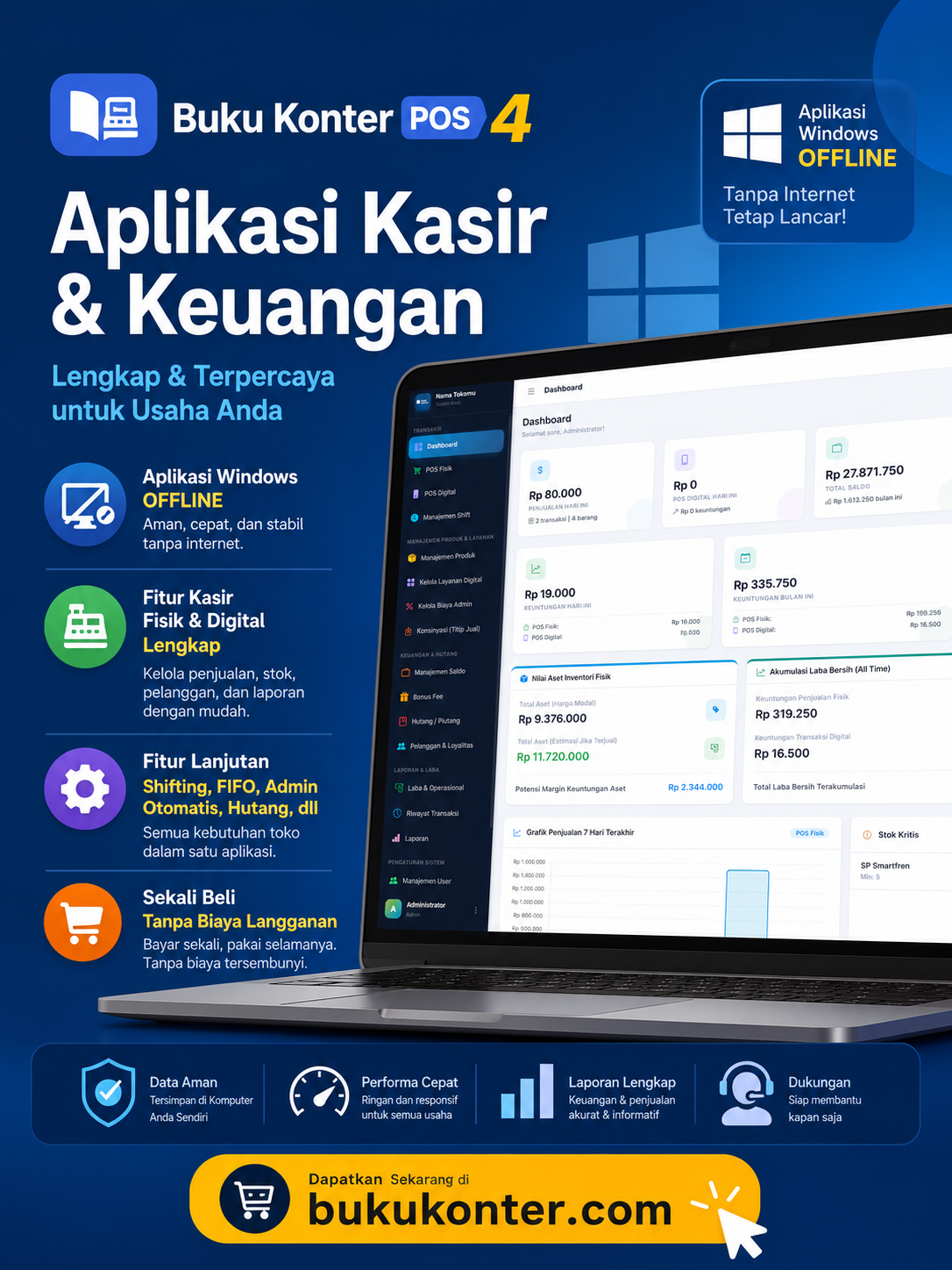 Buku Konter POS - untuk Windows Offline