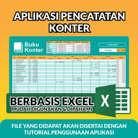 Buku konter - File Excel - Permanen 1x Beli