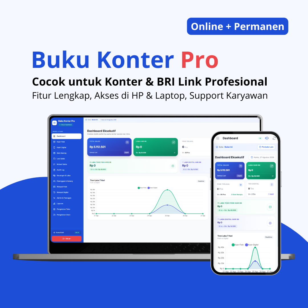 Buku Konter Pro - Permanen 1x Beli